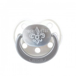 Rock Star Baby Fleur De Lis light силиконов биберон